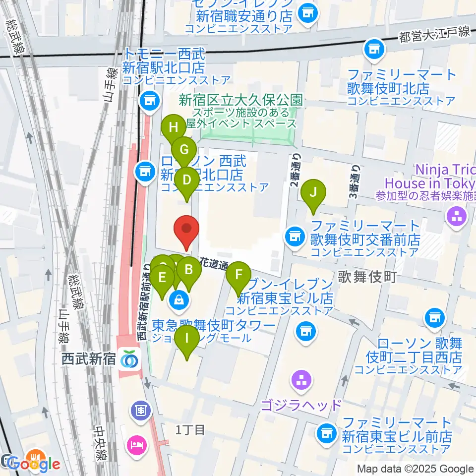 新宿MARZ周辺のホテル一覧地図