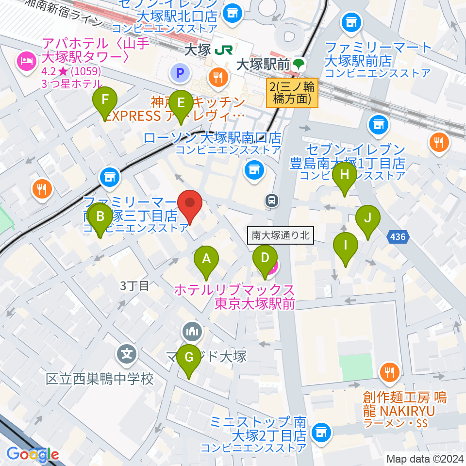 大塚MEETS周辺のホテル一覧地図