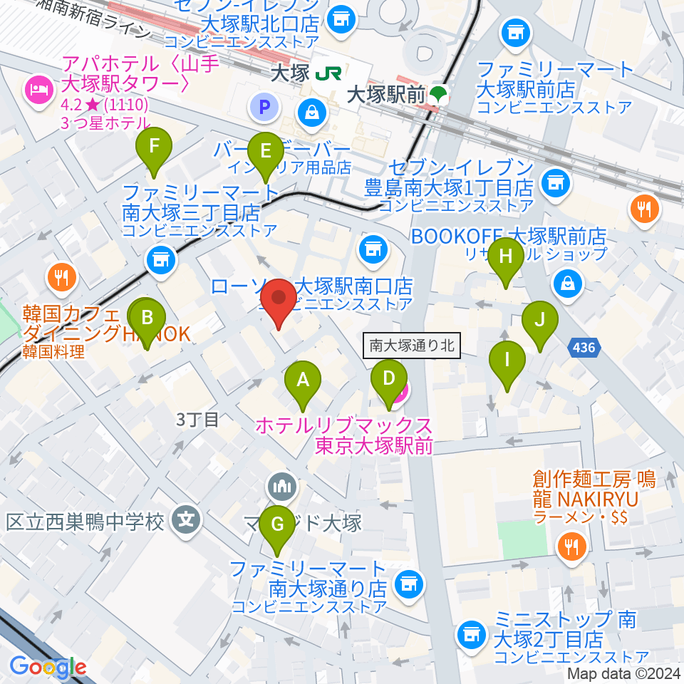 大塚MEETS周辺のホテル一覧地図