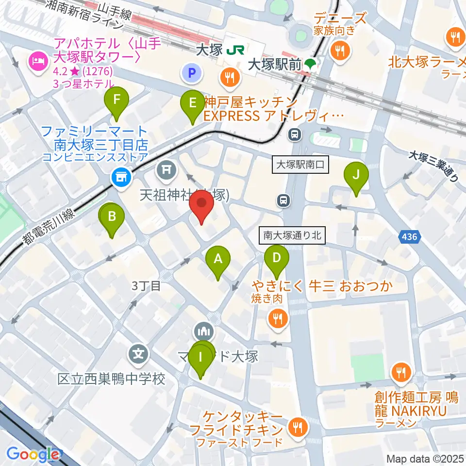 大塚MEETS周辺のホテル一覧地図