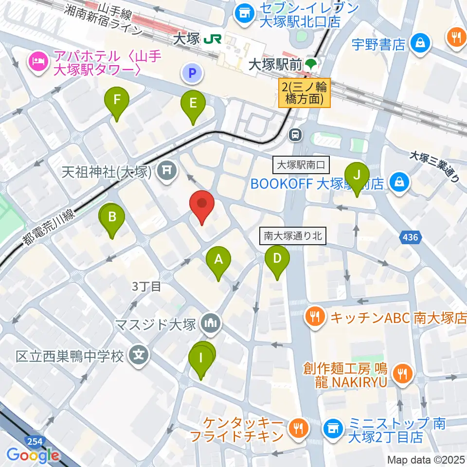大塚MEETS周辺のホテル一覧地図