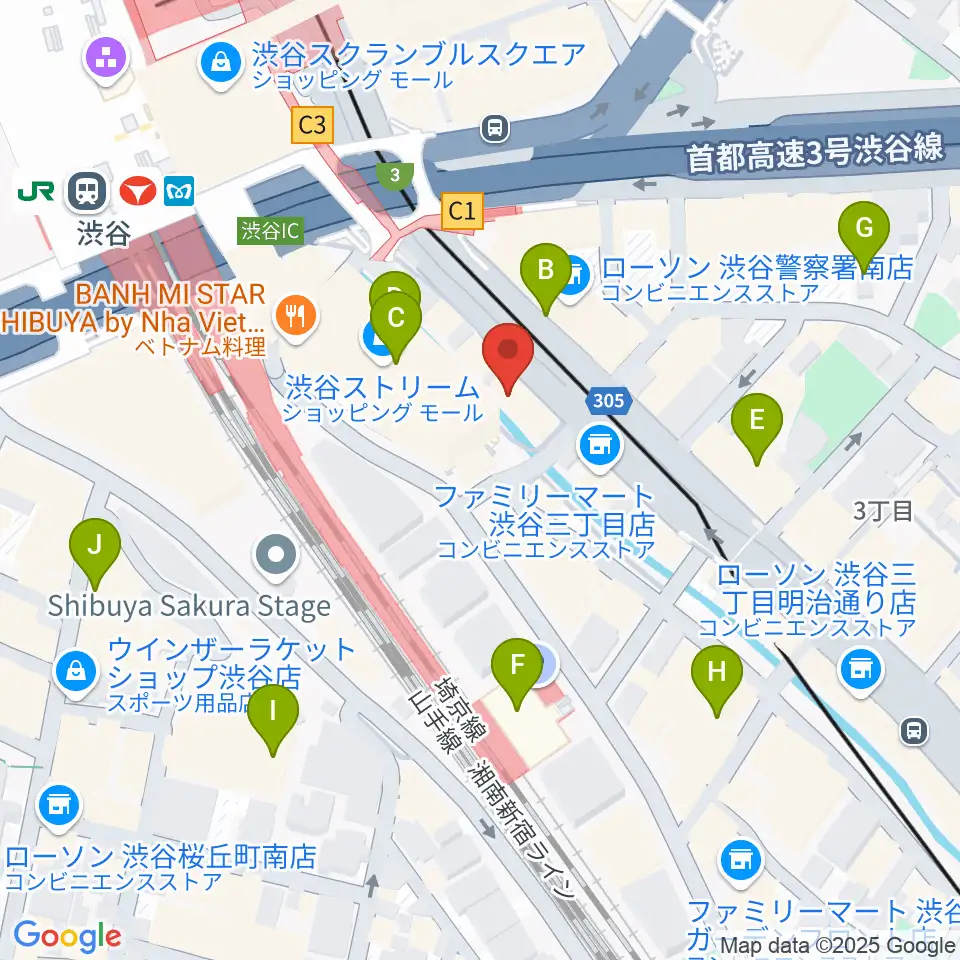 渋谷OTO周辺のホテル一覧地図