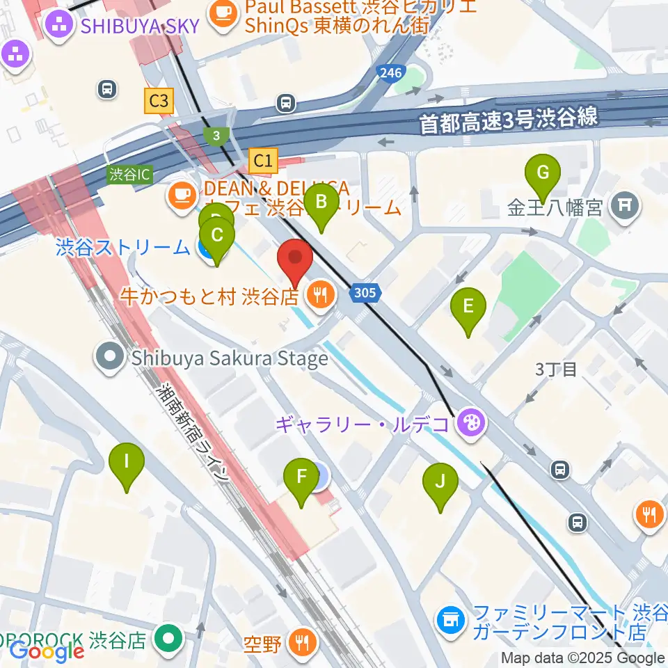 渋谷OTO周辺のホテル一覧地図