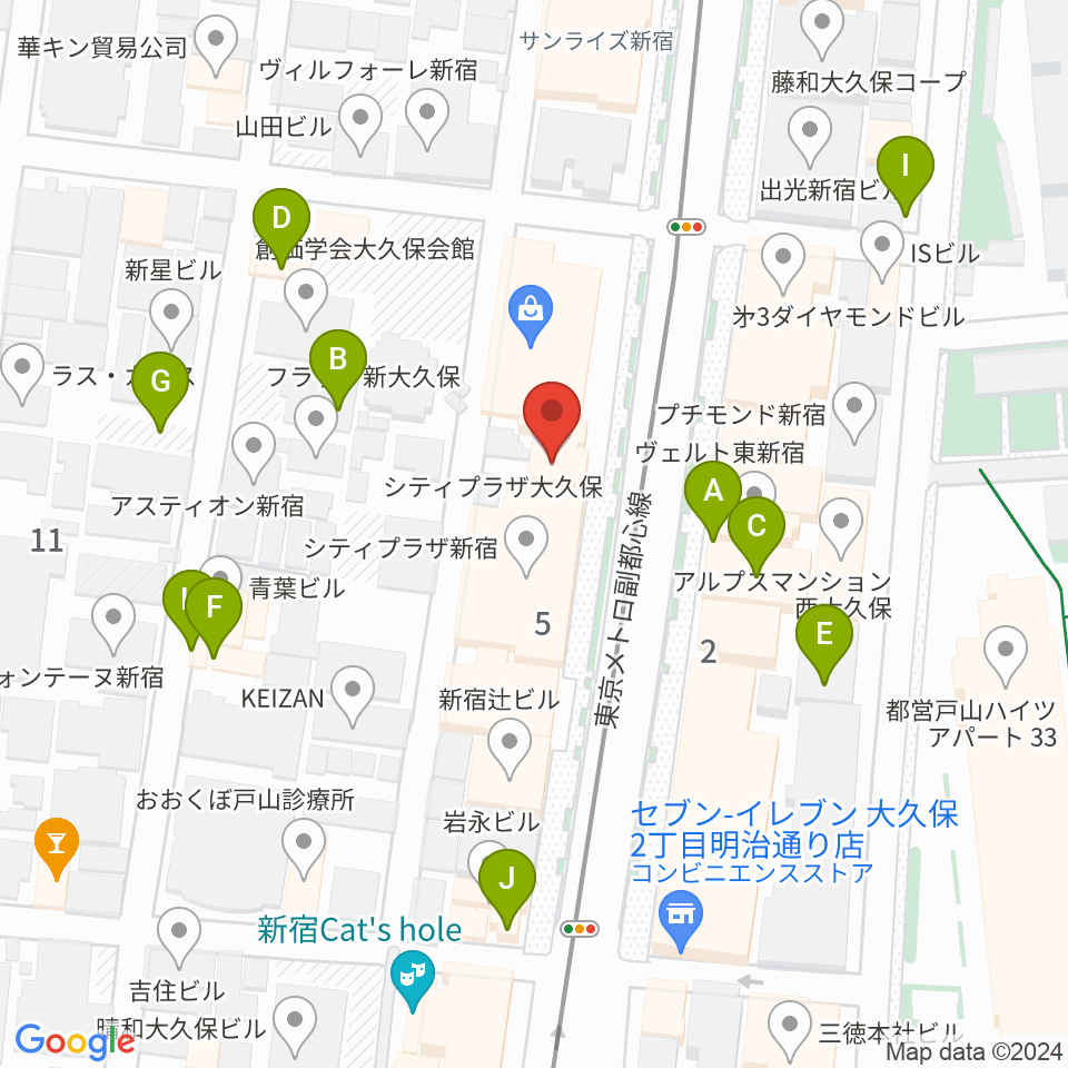 新宿ヘッドパワー周辺のホテル一覧地図