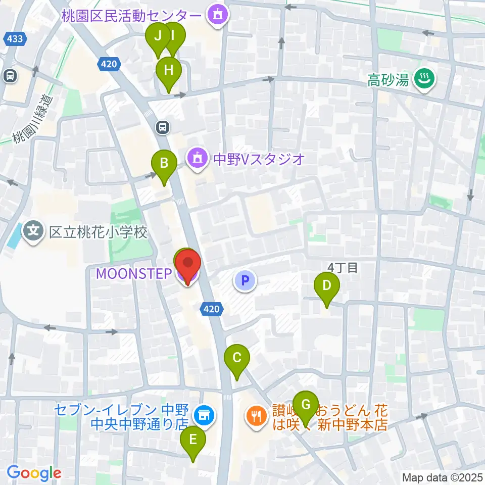 中野MOON STEP周辺のホテル一覧地図