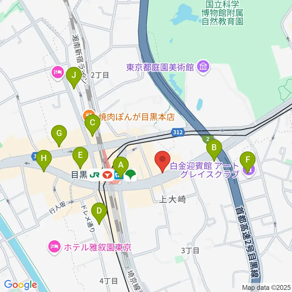 目黒ライブステーション周辺のホテル一覧地図