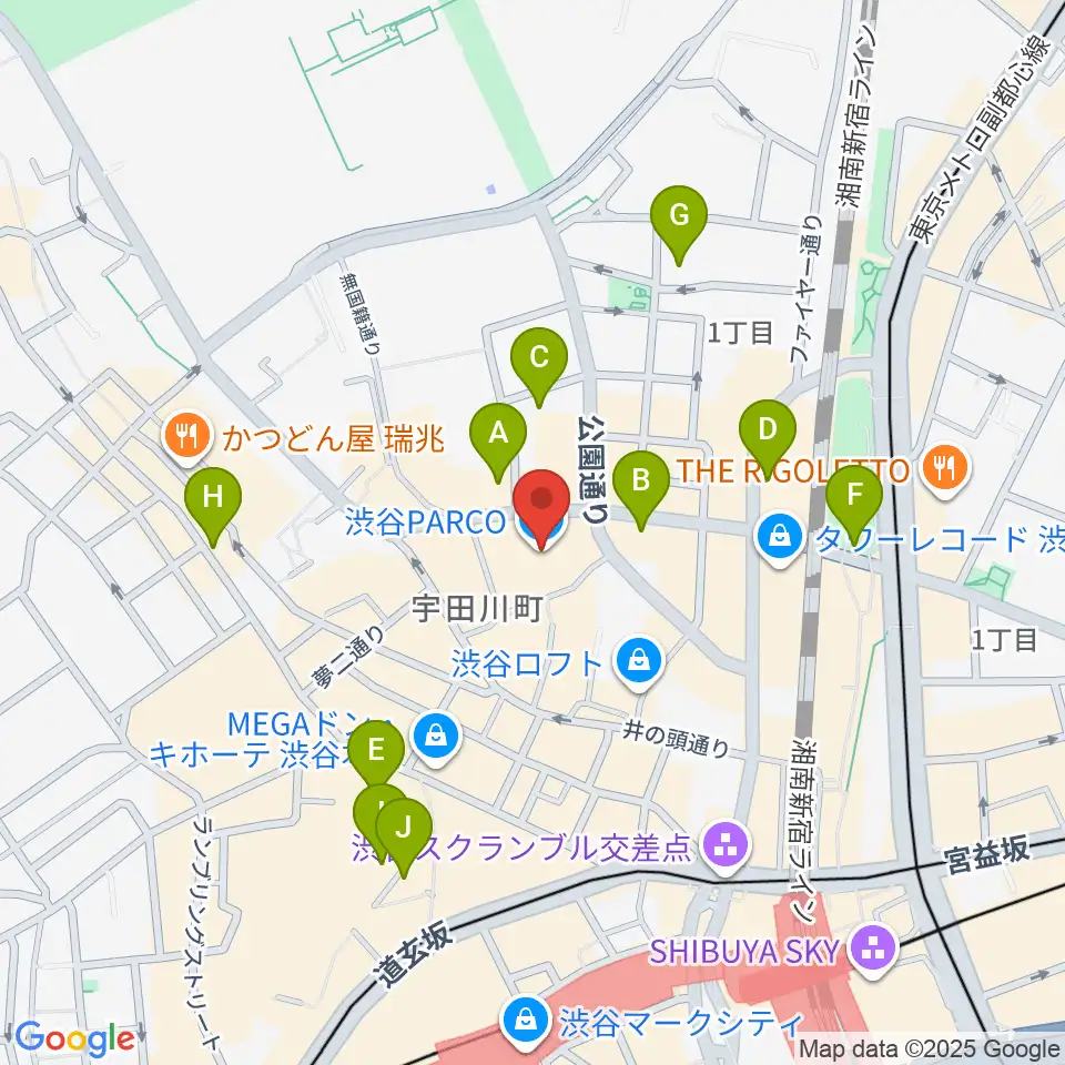 渋谷パルコ劇場周辺のホテル一覧地図