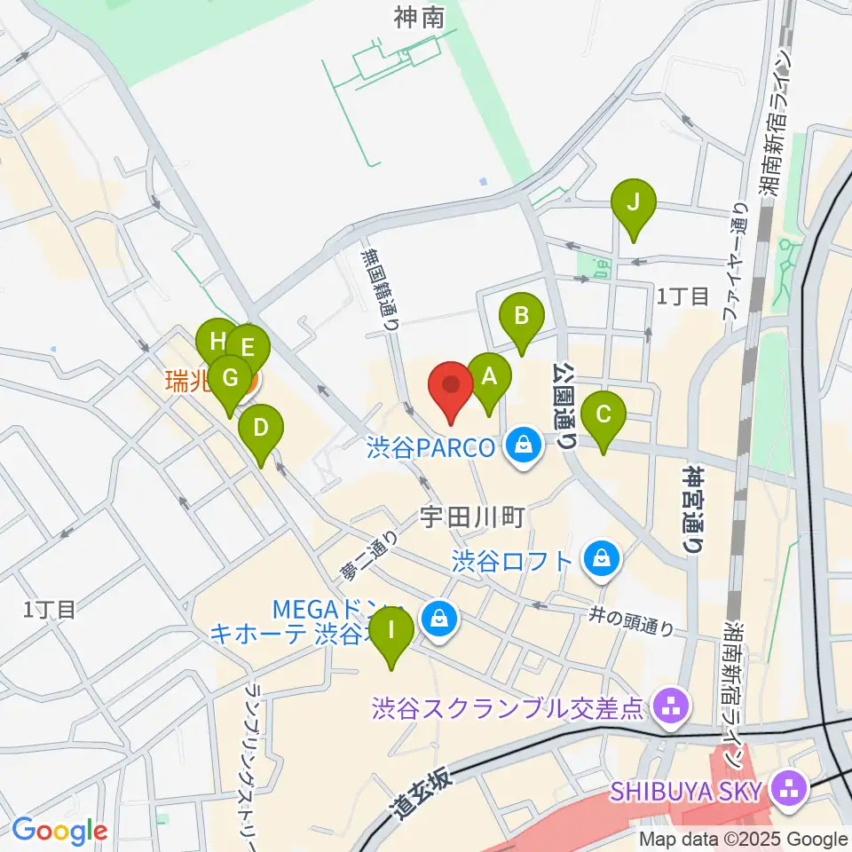 渋谷THE GAME周辺のホテル一覧地図