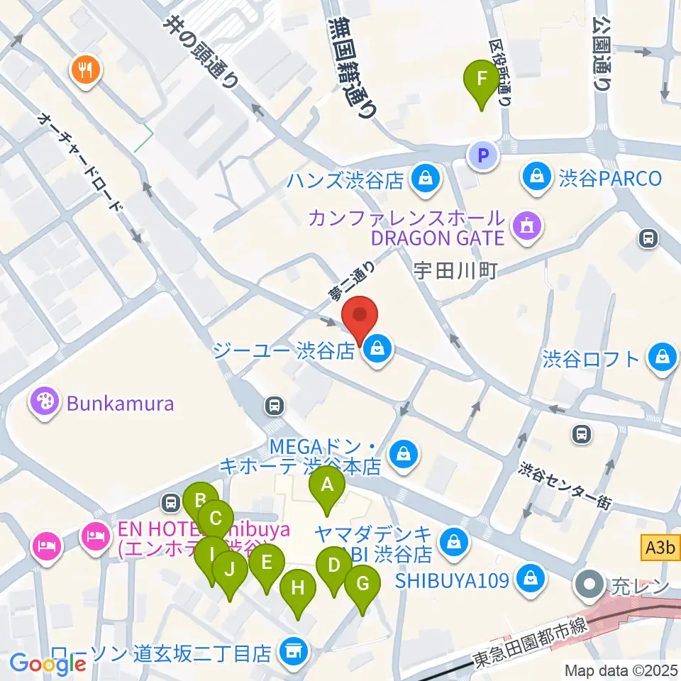 渋谷TAKE OFF 7周辺のホテル一覧地図