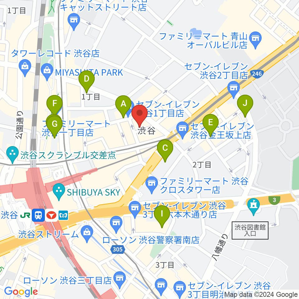 渋谷LUSH周辺のホテル一覧地図