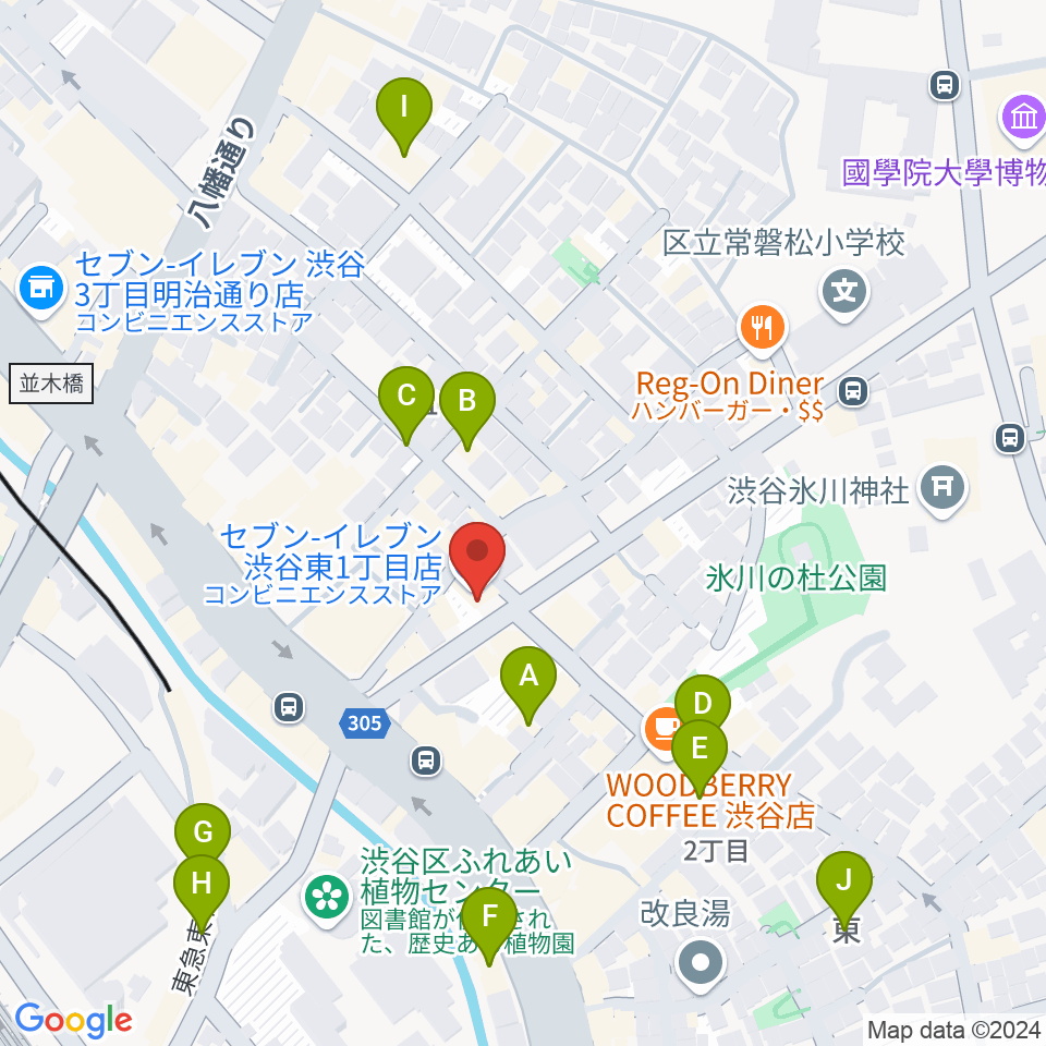 渋谷クラブクロール周辺のホテル一覧地図