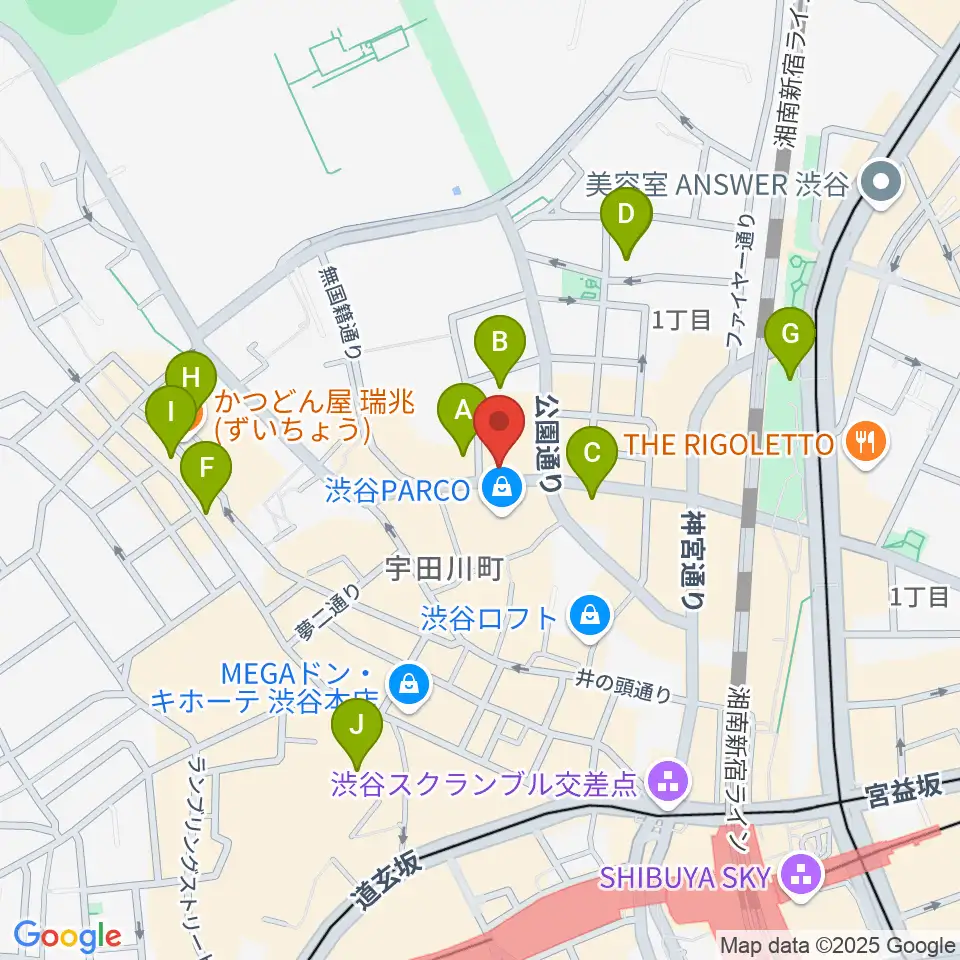 渋谷gee-ge.周辺のホテル一覧地図