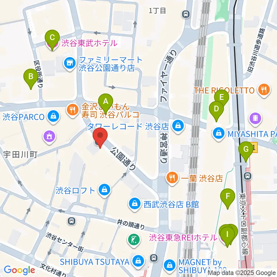 公園通りクラシックス周辺のホテル一覧地図