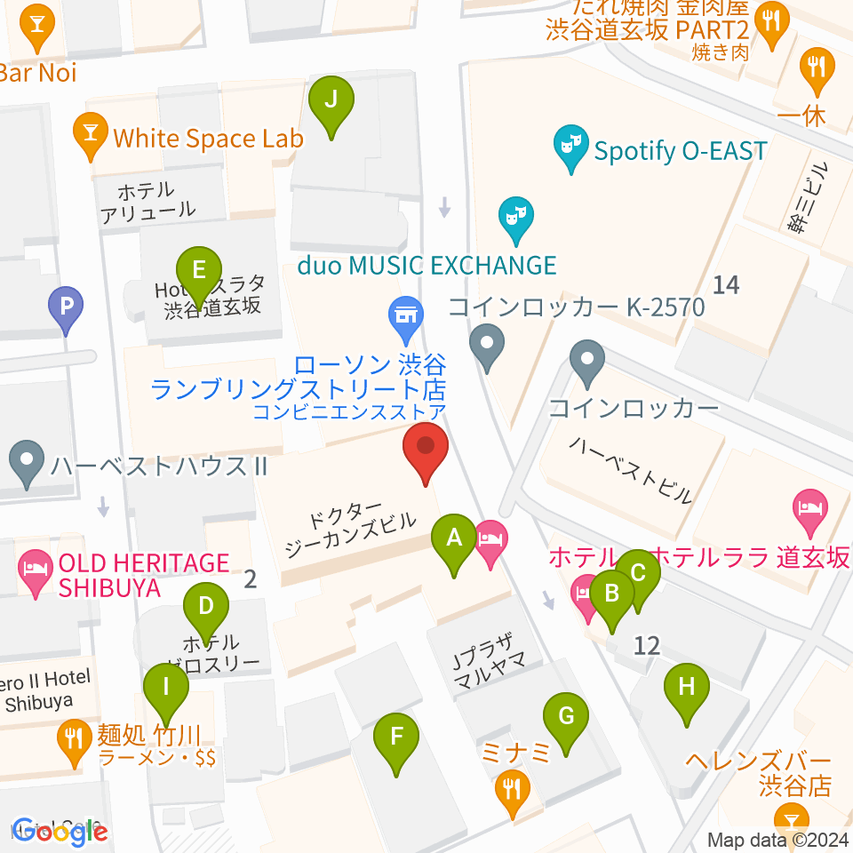 渋谷HARLEM周辺のホテル一覧地図