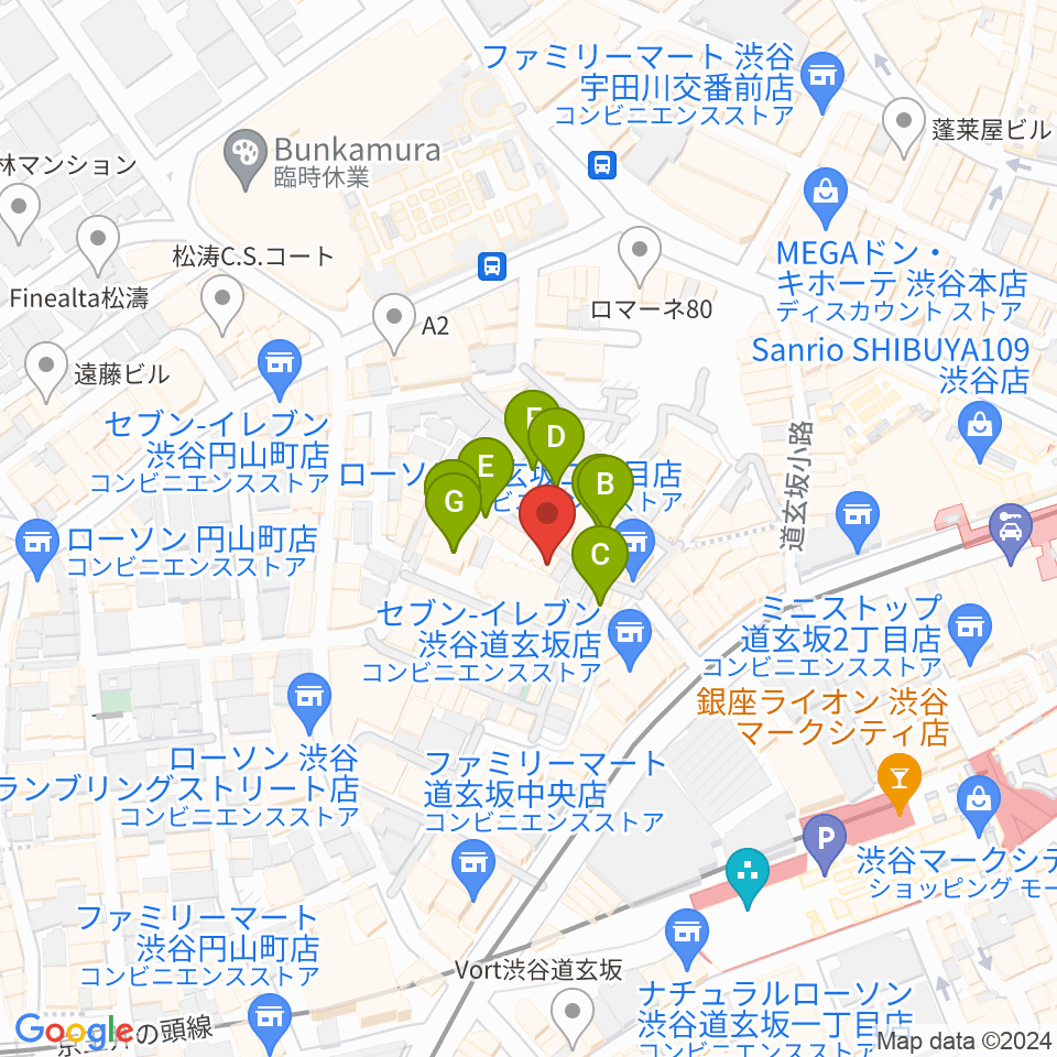渋谷B.Y.G周辺のホテル一覧地図