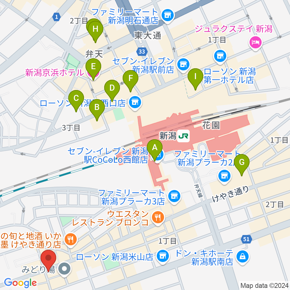 新潟ジキル＆ハイド周辺のホテル一覧地図