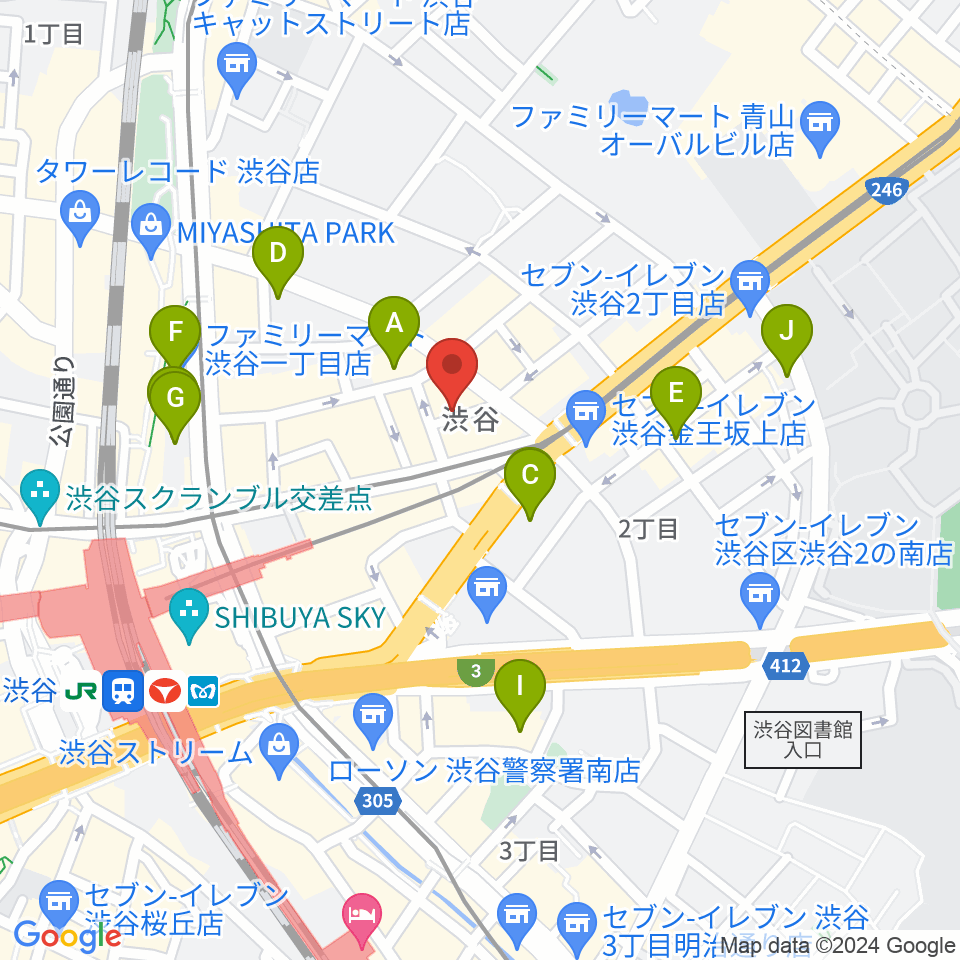 渋谷HOME周辺のホテル一覧地図