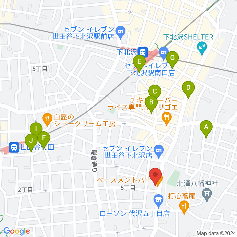 下北沢THREE周辺のホテル一覧地図