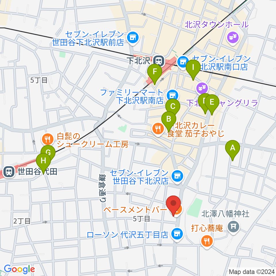 下北沢THREE周辺のホテル一覧地図