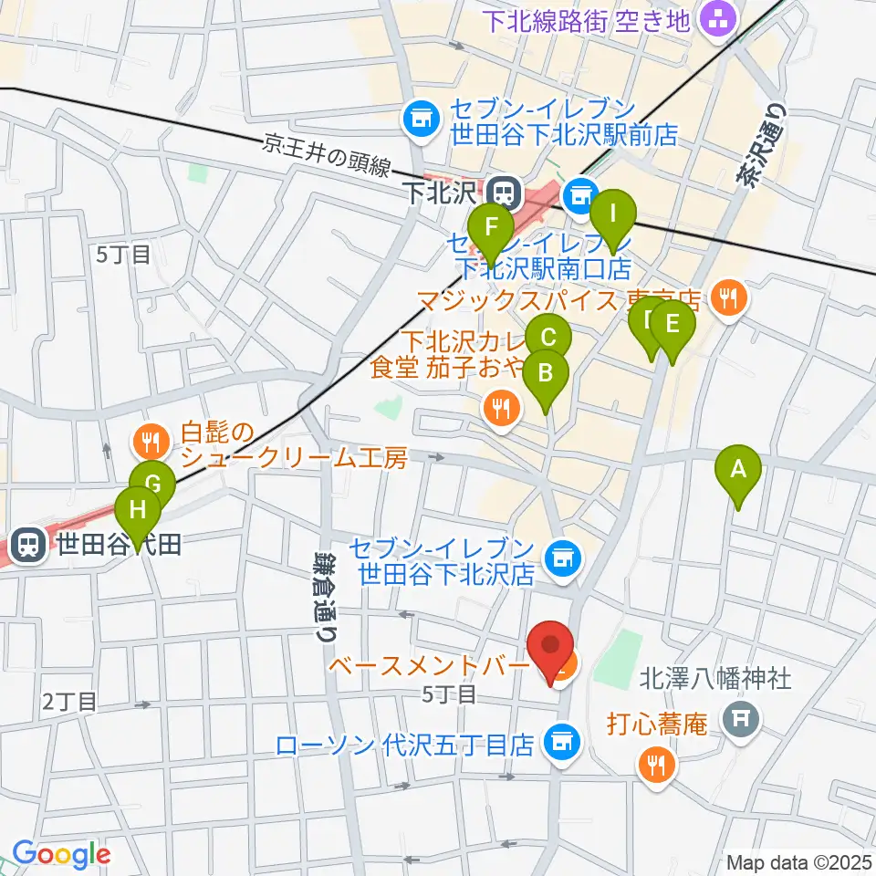 下北沢THREE周辺のホテル一覧地図
