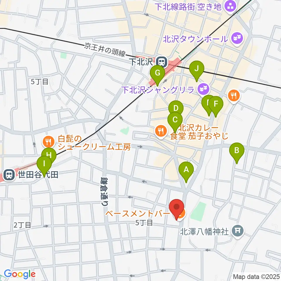 下北沢THREE周辺のホテル一覧地図