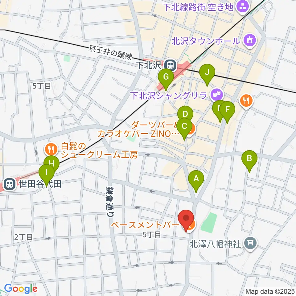 下北沢THREE周辺のホテル一覧地図