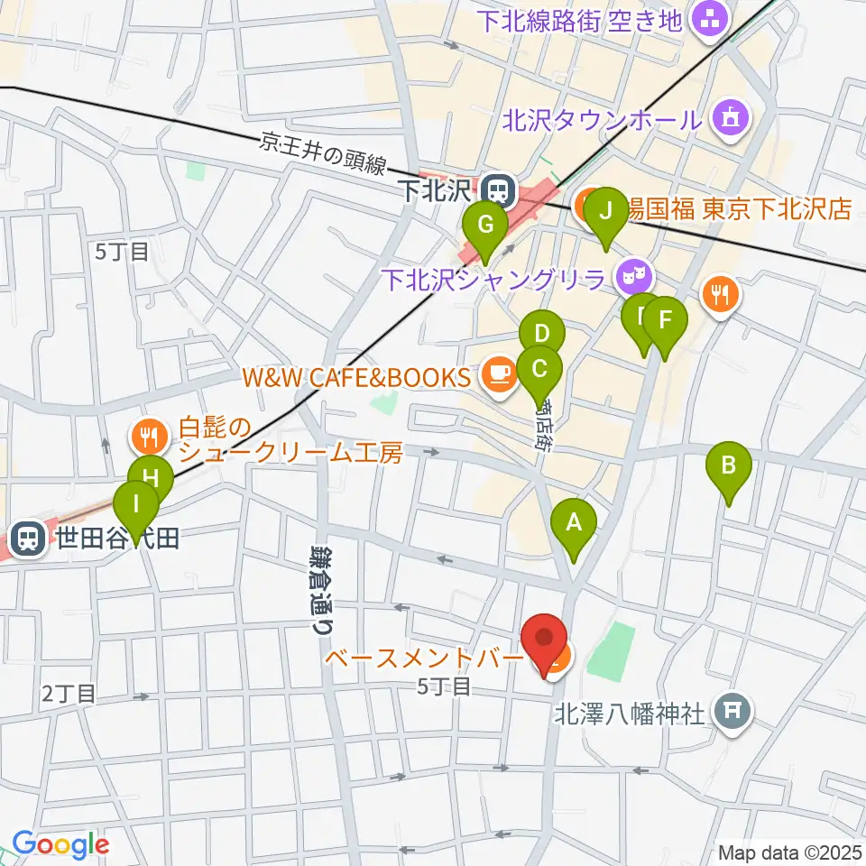 下北沢THREE周辺のホテル一覧地図