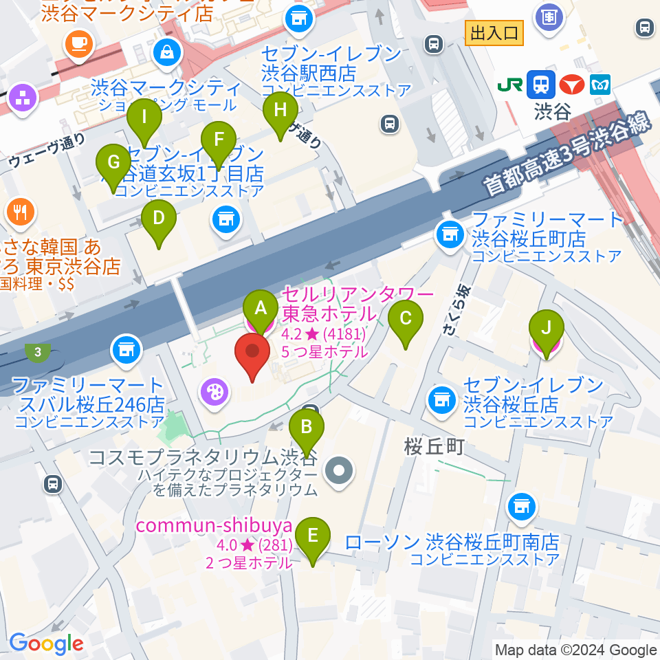 渋谷JZ Brat周辺のホテル一覧地図