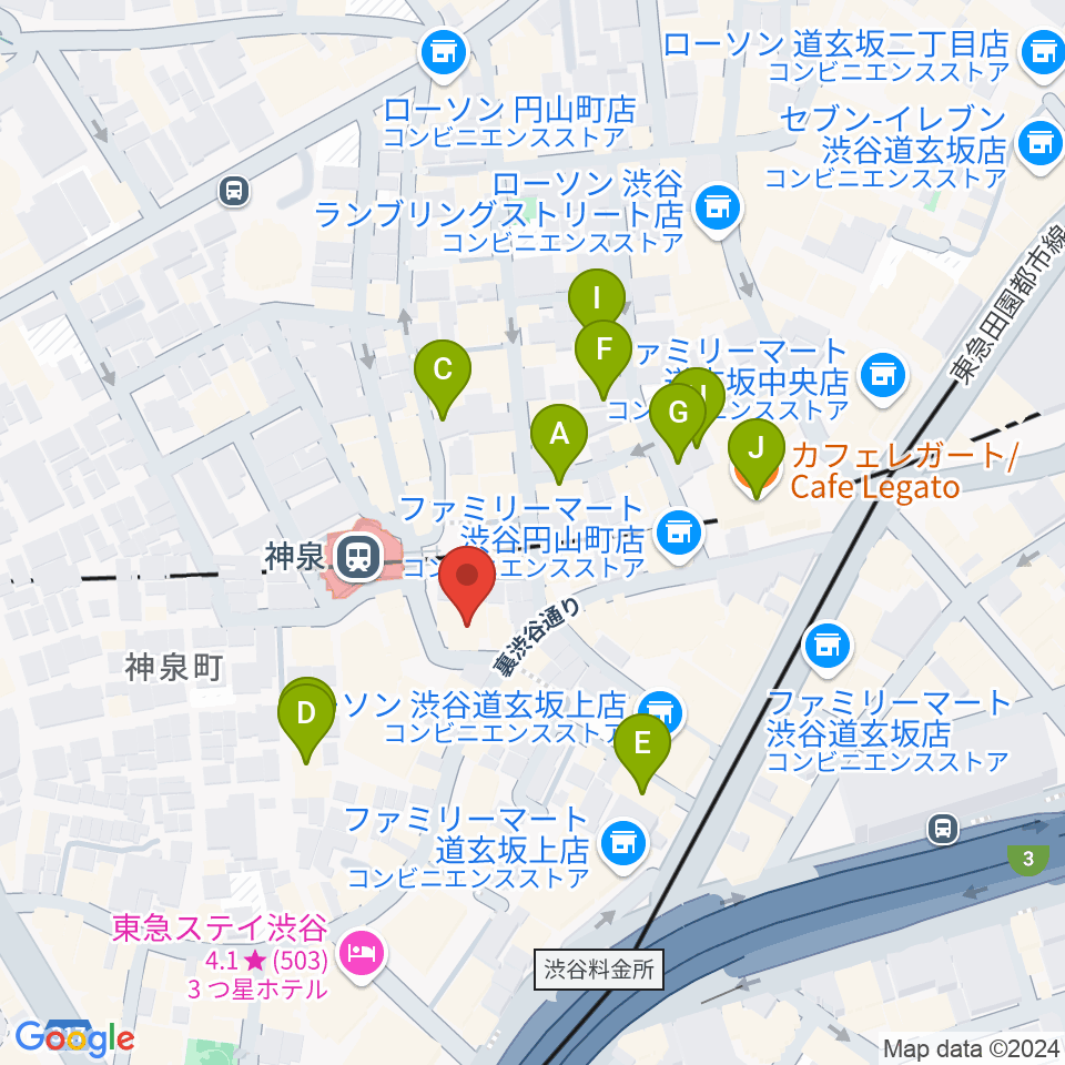 渋谷ランタン周辺のホテル一覧地図