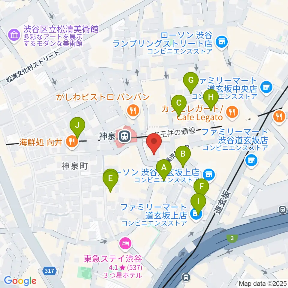 渋谷ランタン周辺のホテル一覧地図