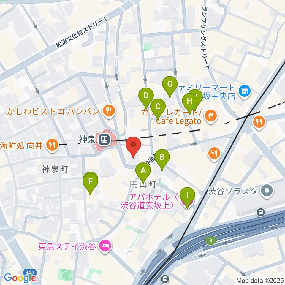 渋谷ランタン周辺のホテル一覧地図