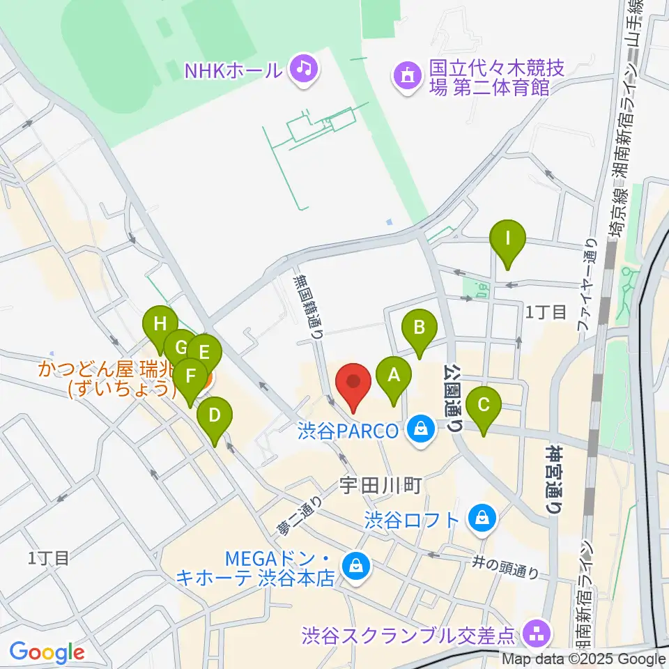 渋谷オルガンバー周辺のホテル一覧地図