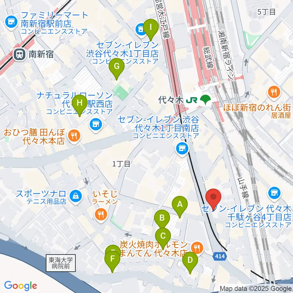 LIVE labo YOYOGI周辺のホテル一覧地図