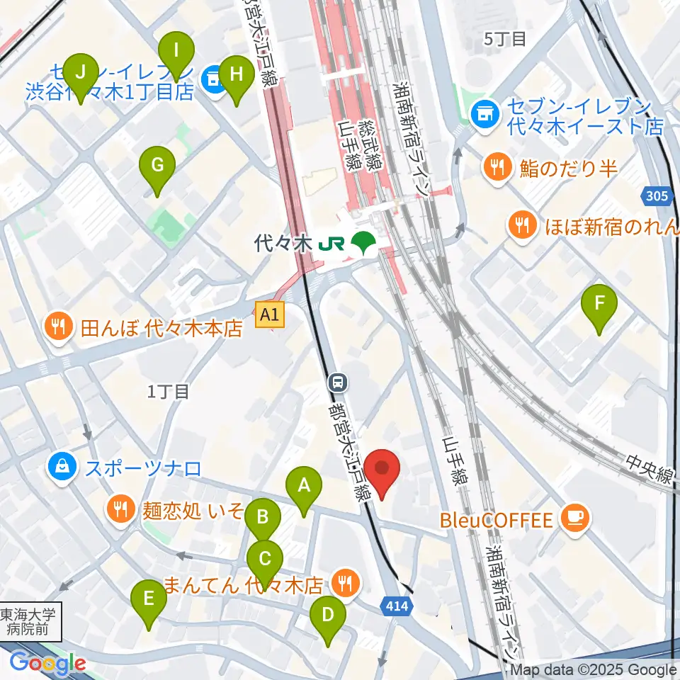 LIVE labo YOYOGI周辺のホテル一覧地図