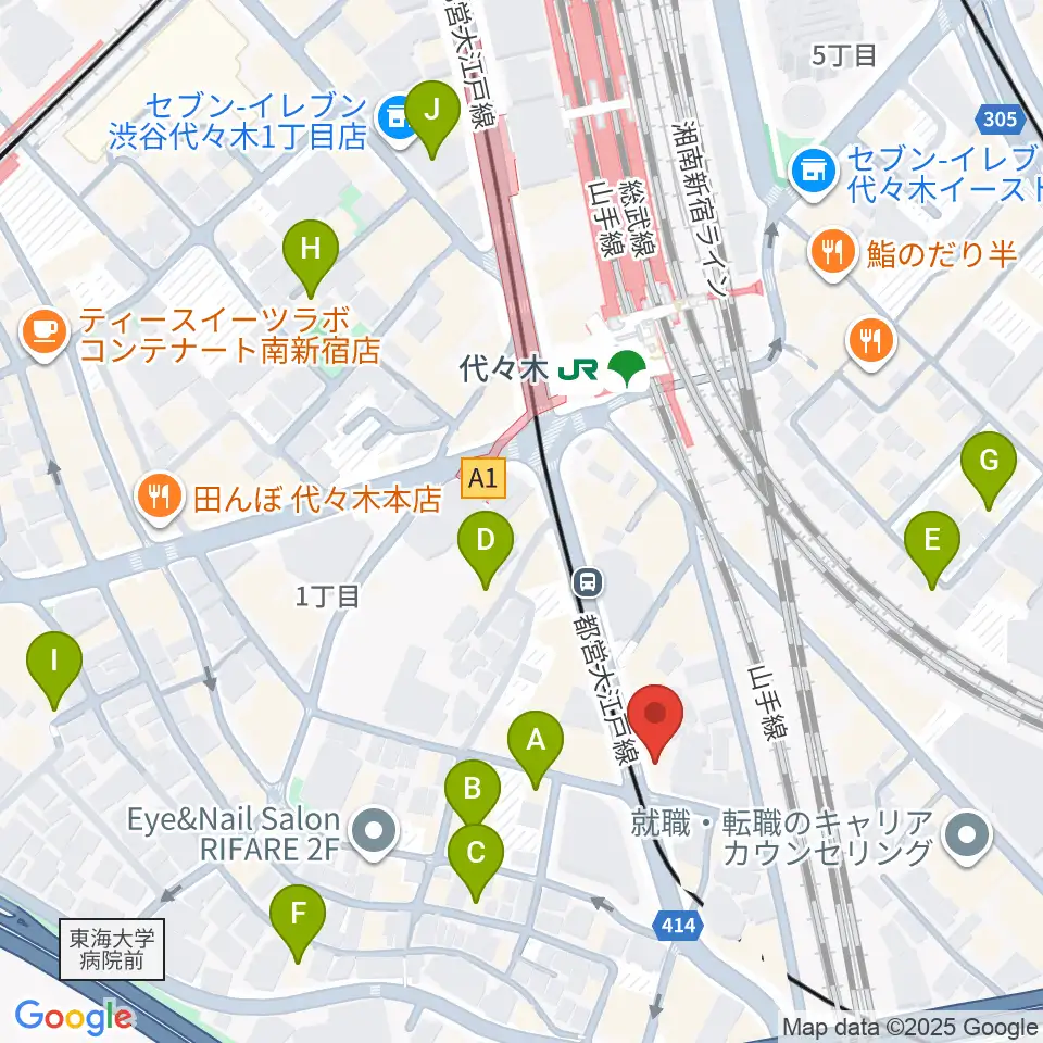 LIVE labo YOYOGI周辺のホテル一覧地図