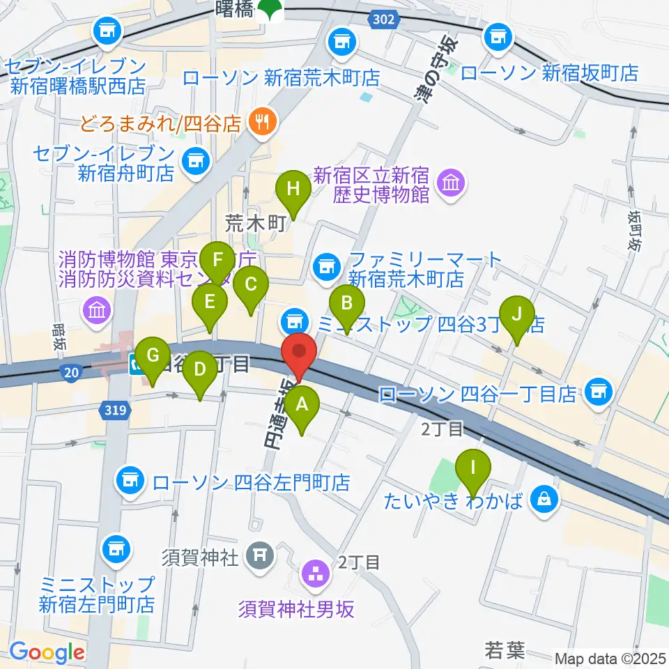 四谷蟻ん子周辺のホテル一覧地図