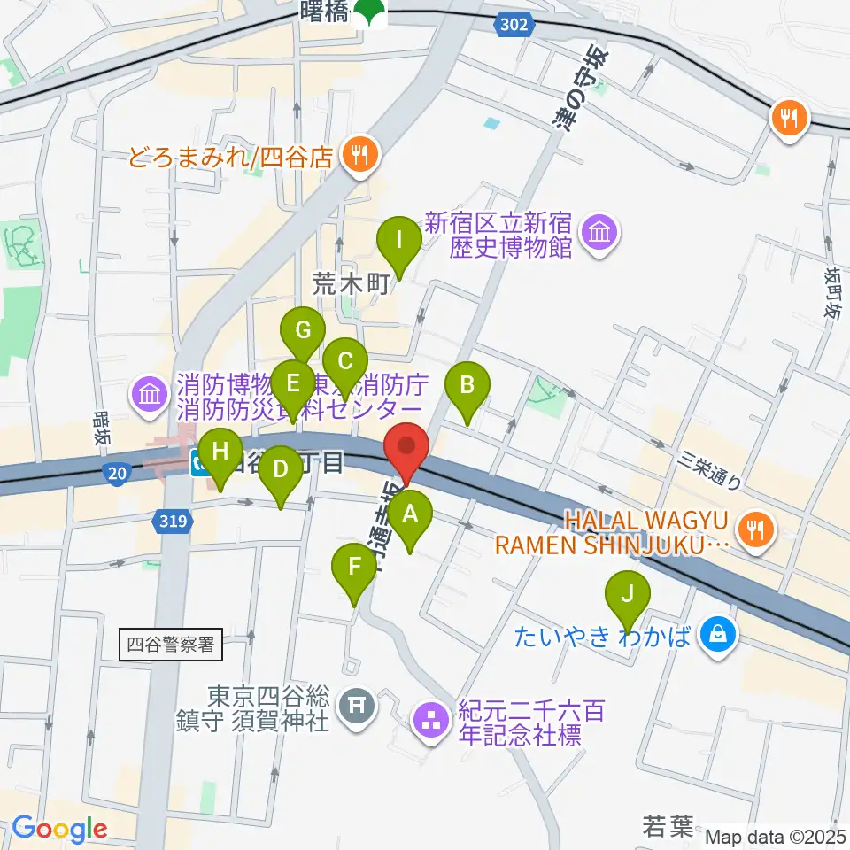 四谷蟻ん子周辺のホテル一覧地図