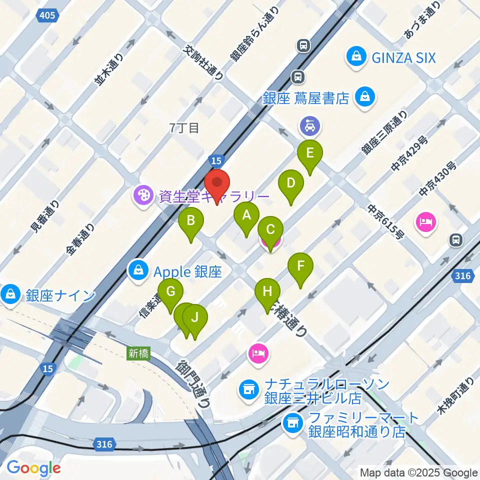 ヤマハホール周辺のホテル一覧地図