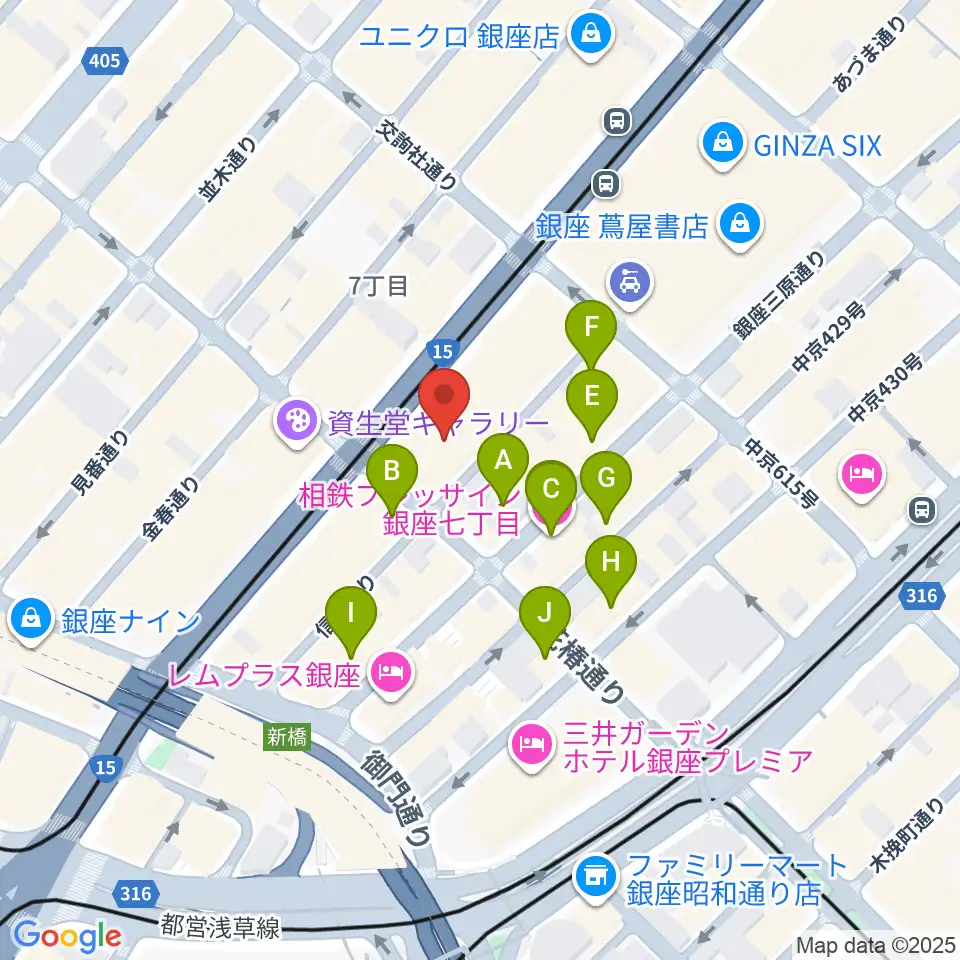 ヤマハホール周辺のホテル一覧地図