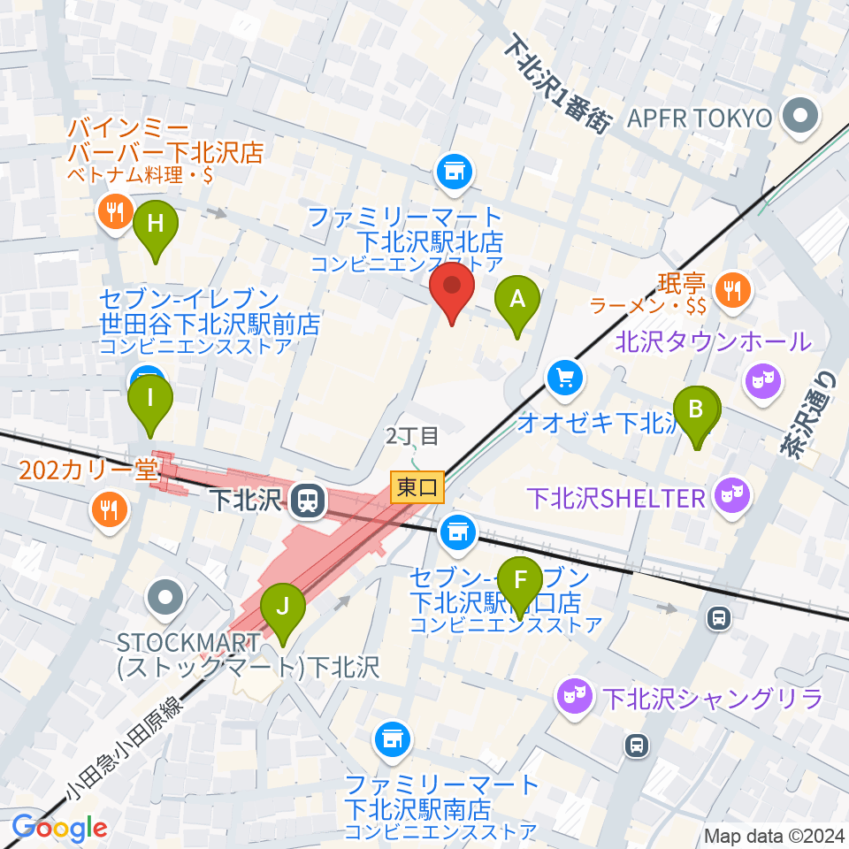 下北沢アレイホール周辺のホテル一覧地図