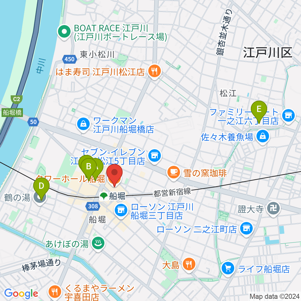 タワーホール船堀周辺のホテル一覧地図