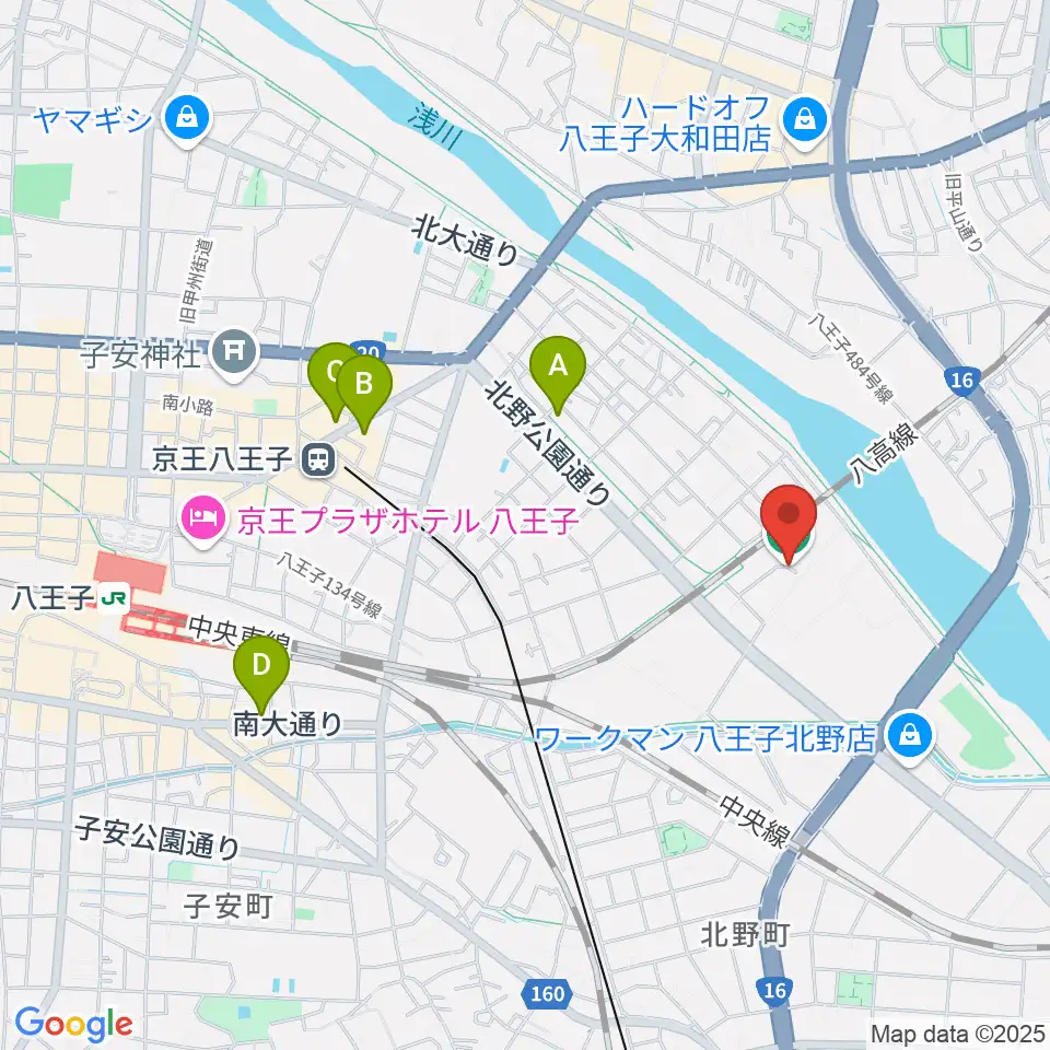 あったかホール 八王子市北野環境学習センター周辺のホテル一覧地図