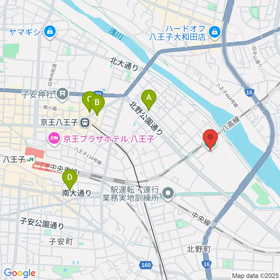 あったかホール 八王子市北野環境学習センター周辺のホテル一覧地図