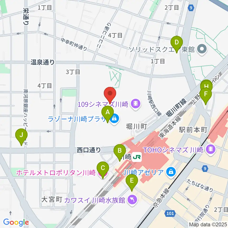 ラゾーナ川崎プラザソル周辺のホテル一覧地図