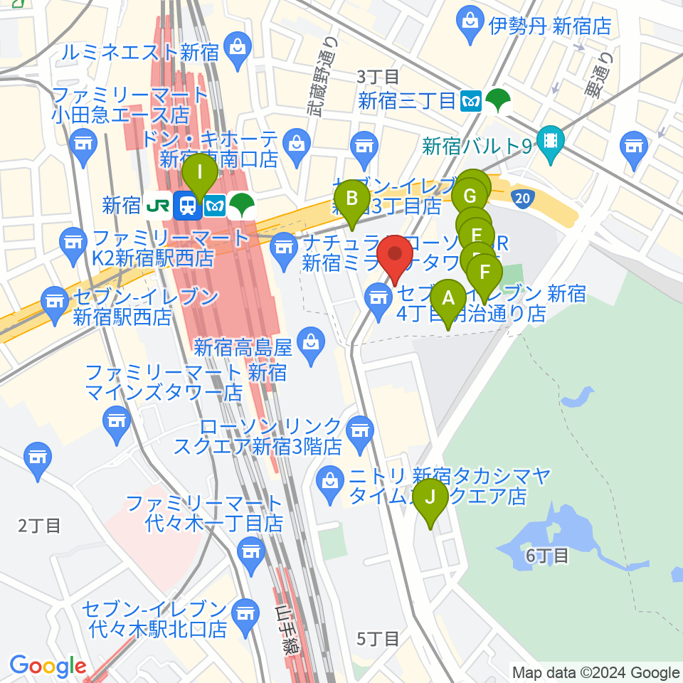 新宿ANTIKNOCK周辺のホテル一覧地図