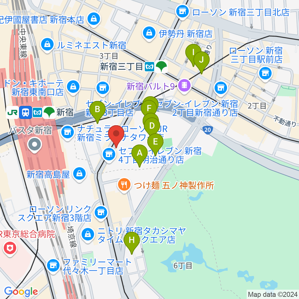 新宿ANTIKNOCK周辺のホテル一覧地図