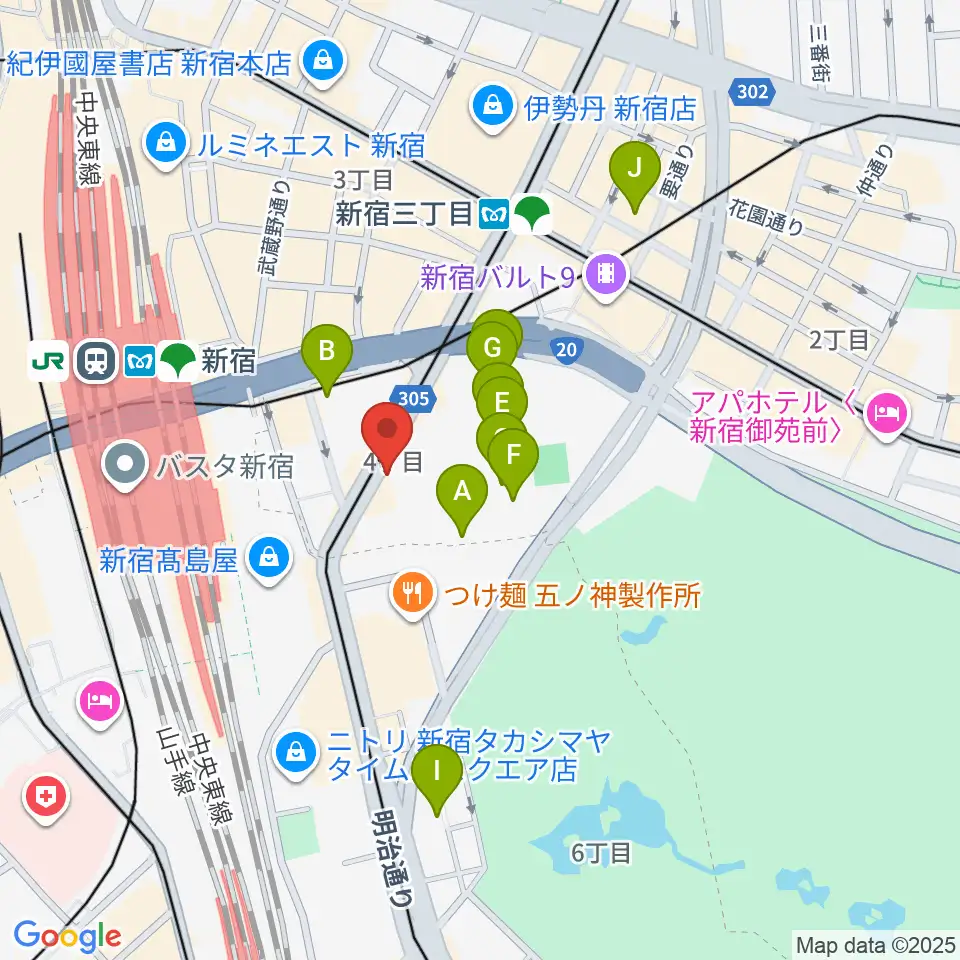 新宿ANTIKNOCK周辺のホテル一覧地図