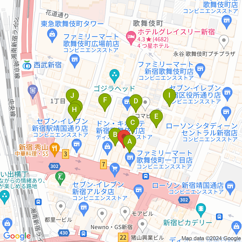 ゴールデンエッグ周辺のホテル一覧地図