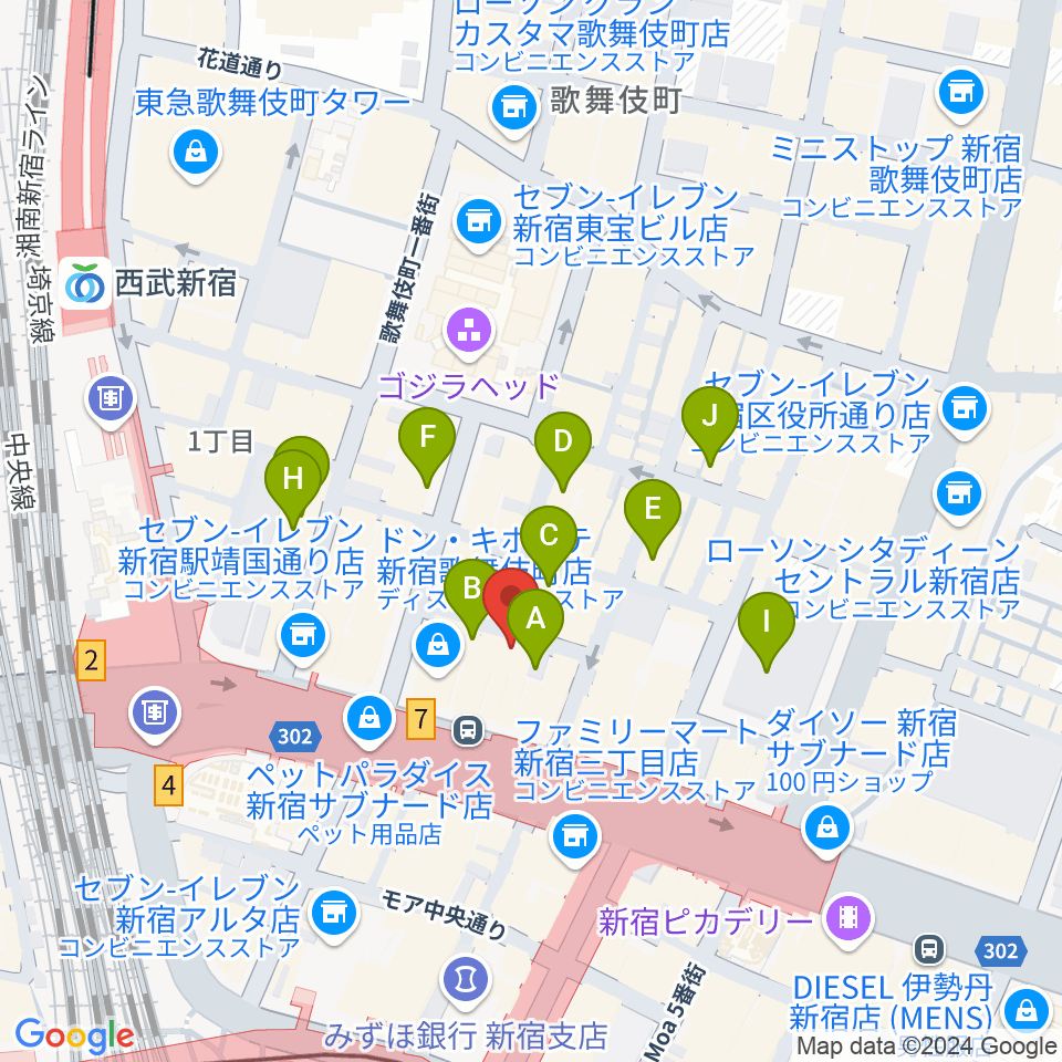 ゴールデンエッグ周辺のホテル一覧地図