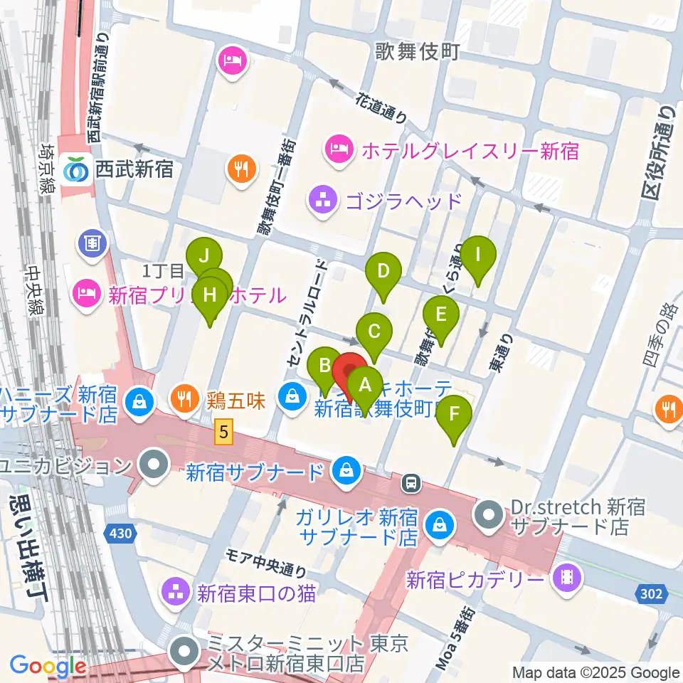 ゴールデンエッグ周辺のホテル一覧地図